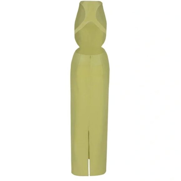 Auteur Studio Zippora 100% Silk Designer Low Back Dress Pistachio Green XS $490 - Picture 5 of 12